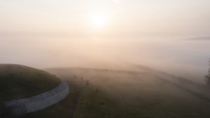Aerial drone image of Newgrange Passage Tomb
