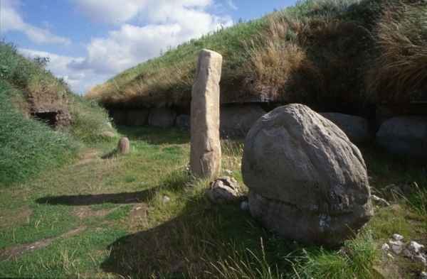 Standing stone at Knowth's western entrance