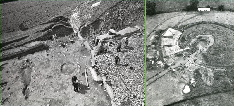 Newgrange mound before excavation and restoration