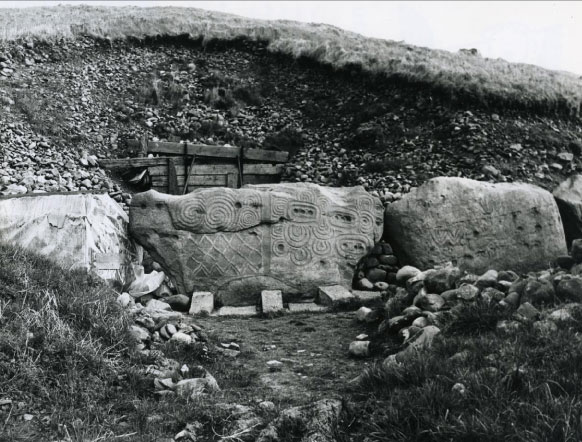 Newgrange mound before excavation and restoration